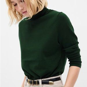 NWT Green Merino Wool Turtleneck Sweater